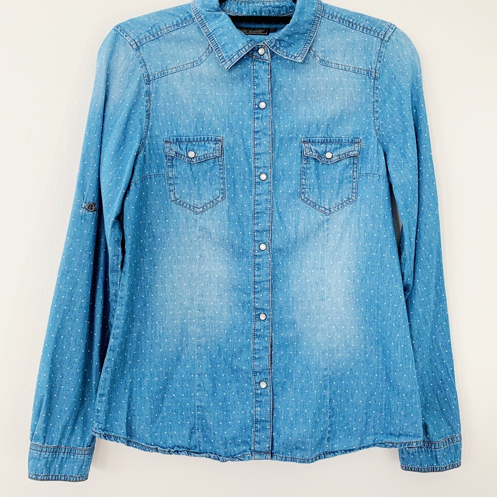 CI Sono Blue Polka Dot Button-Up